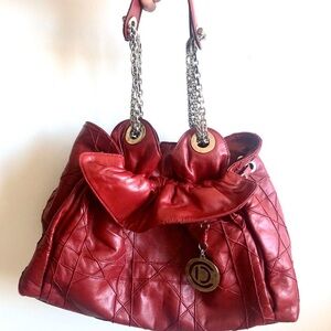 Dior Le Trente Red Leather Hobo Shoulder Bag